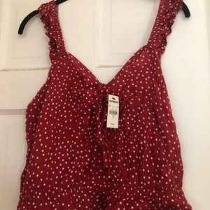 Express red polka dot top